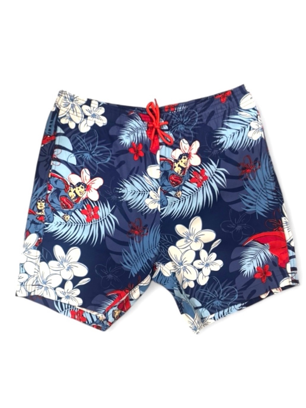 Men’s Superman Swim Trunks Size Small (Waist 30-32 in.)